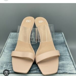 Banboo Women's Blush and Clear Heeled Slides